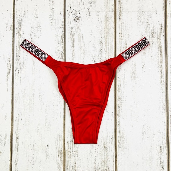 M-M/L Victoria’s Secret Shine Strap Brazilian Pantie & Garter Belt Set - Picture 2 of 9